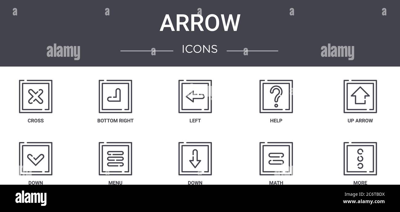 arrow concept line icons set. contains icons usable for web, logo, ui ...
