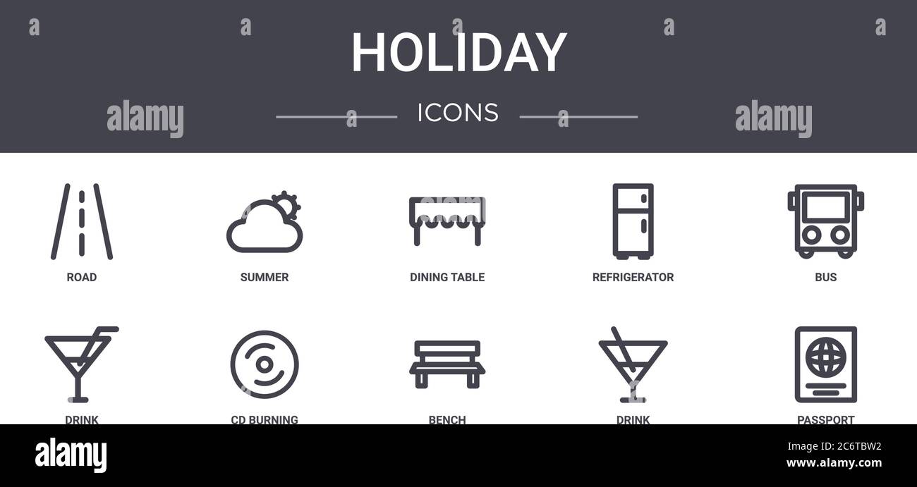 holiday concept line icons set. contains icons usable for web, logo, ui ...