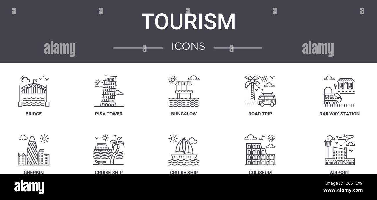 tourism concept line icons set. contains icons usable for web, logo, ui ...