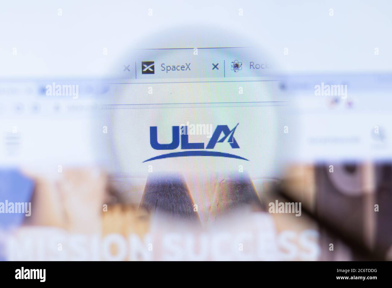 Moscow, Russia - 1 June 2020: United Launch Alliance ULA website with logo , Illustrative Editorial Stock Photo