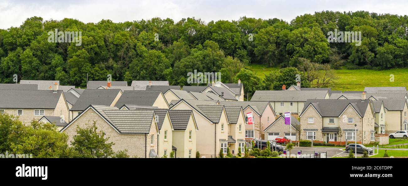 Cowbridge, Vale of Wales July 2020 Panoramic view of new