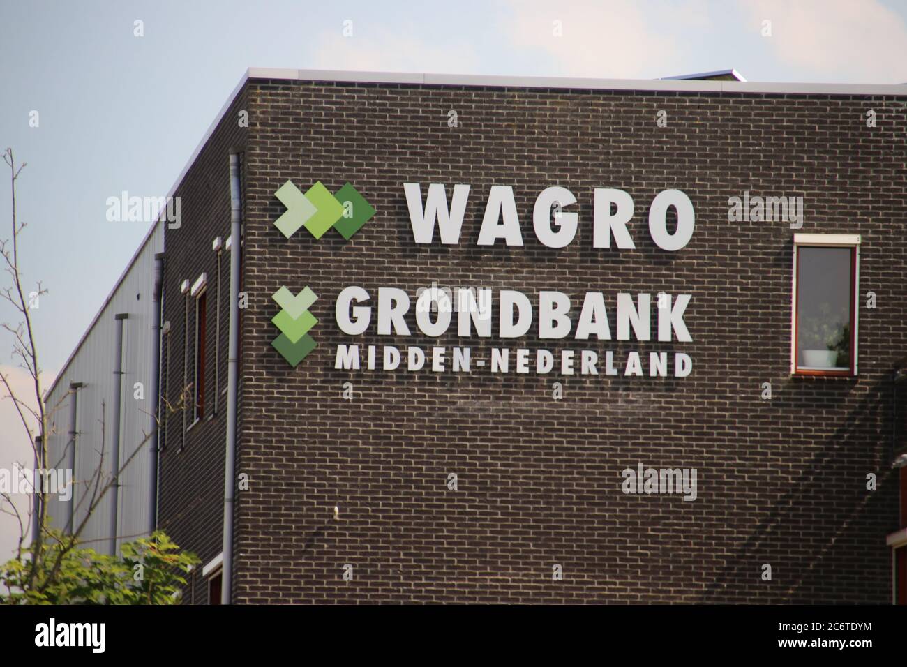 Wagro Land Bank midden Holland in Waddinxveen for buying and selling ground Stock Photo