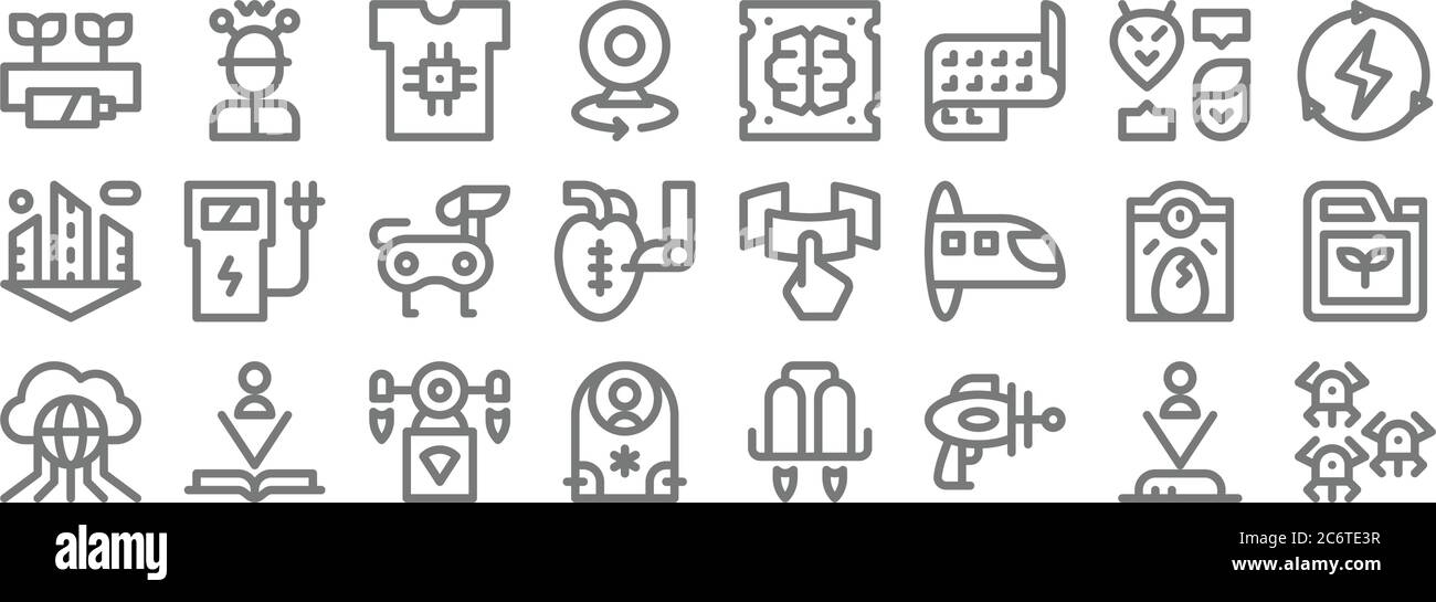 technology of the future line icons. linear set. quality vector line ...