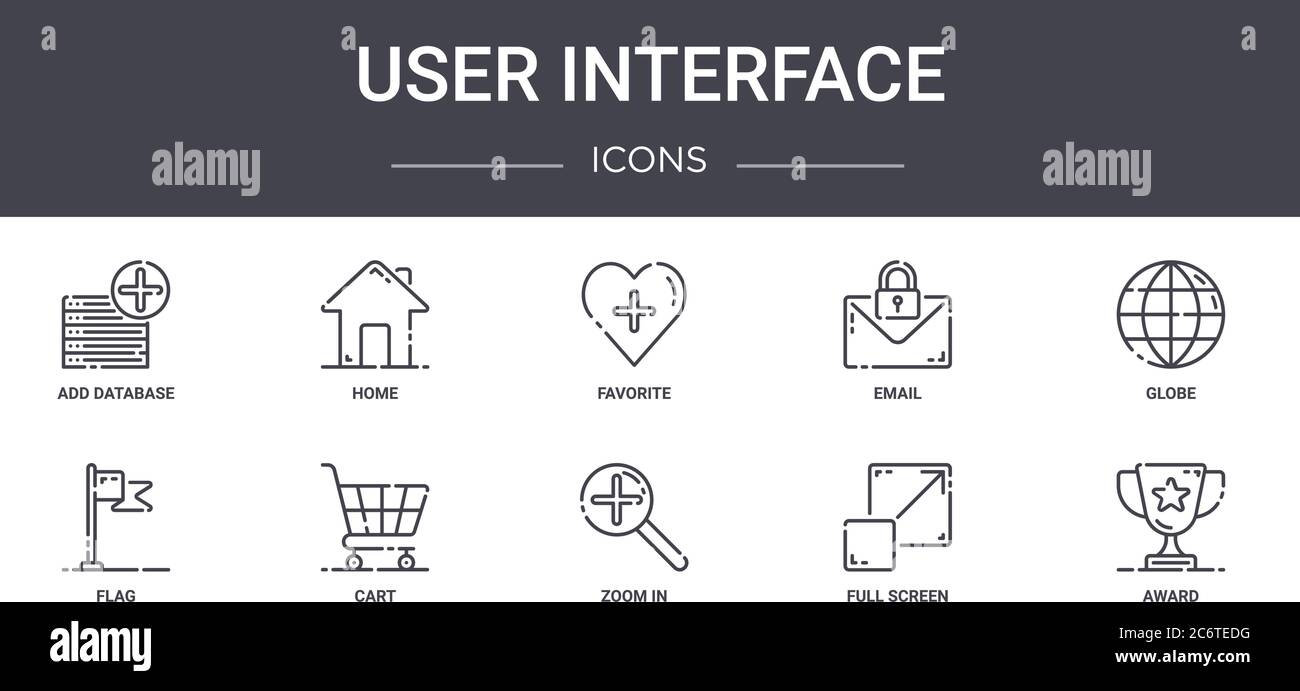 user interface concept line icons set. contains icons usable for web ...