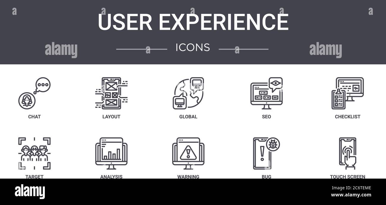 user experience concept line icons set. contains icons usable for web ...