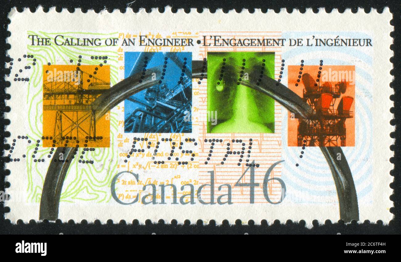 Stamps Ritual Calling Engineer Canada map hi hi-res stock photography and images - Alamy