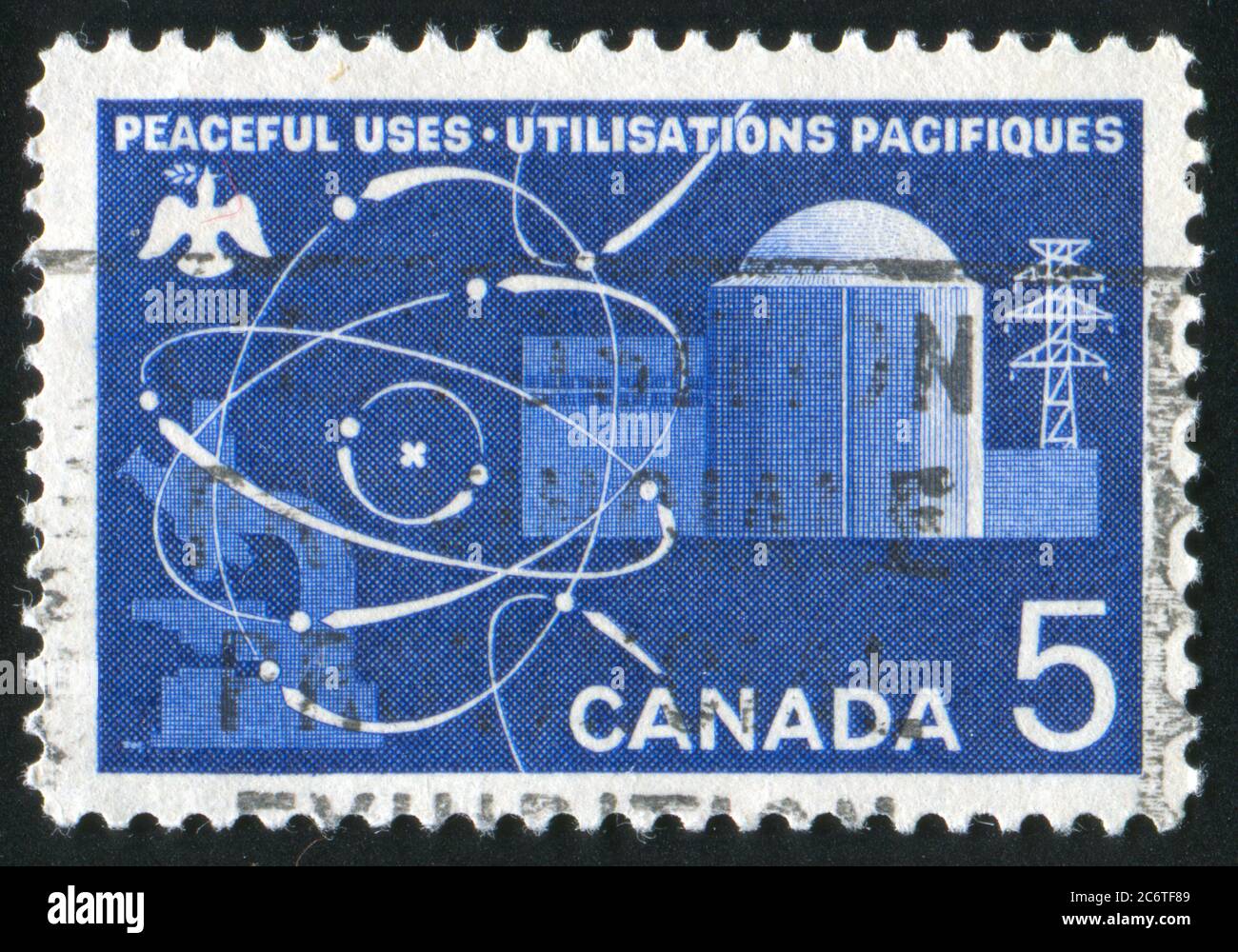 CANADA - CIRCA 1966: stamp printed by Canada, shows Atomic Reactor ...