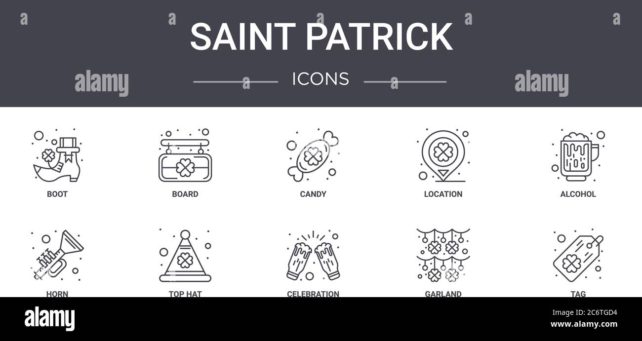 saint patrick concept line icons set. contains icons usable for web ...