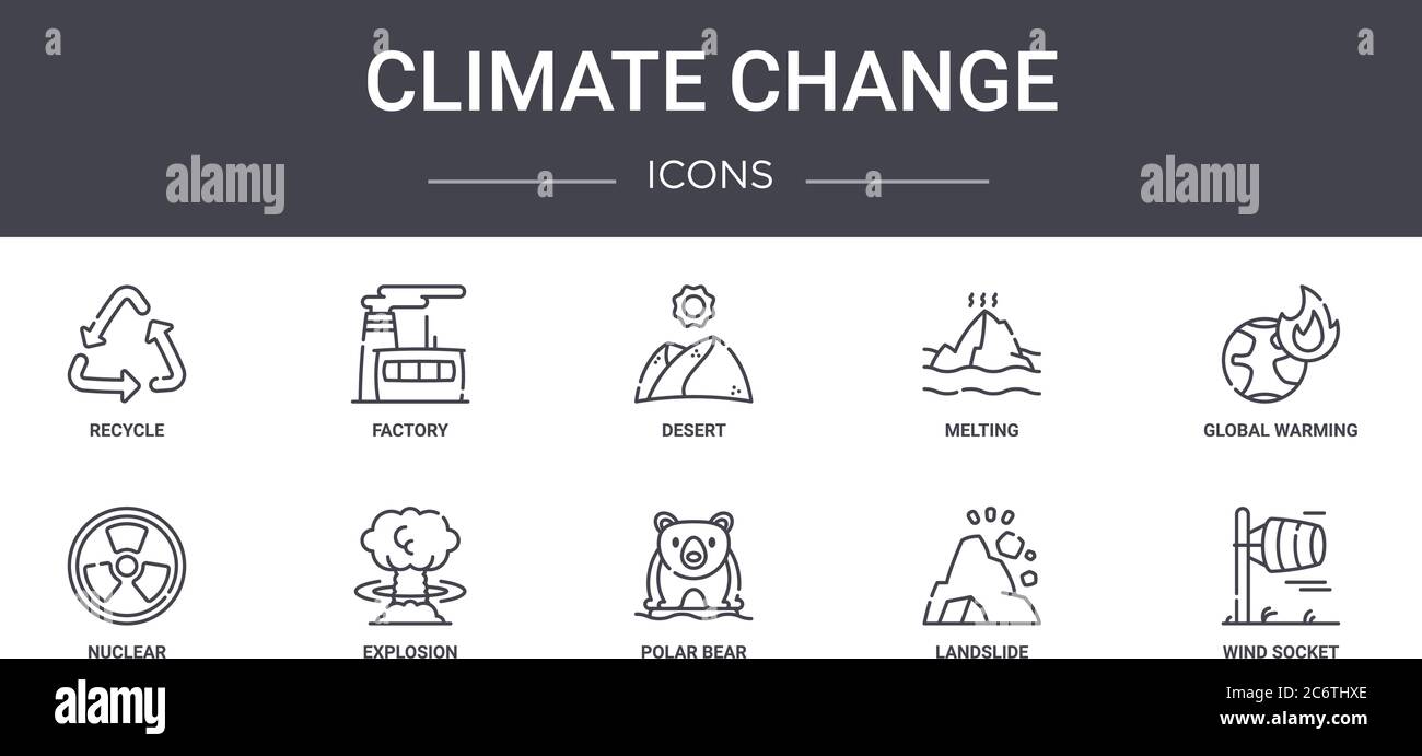 climate change concept line icons set. contains icons usable for web ...