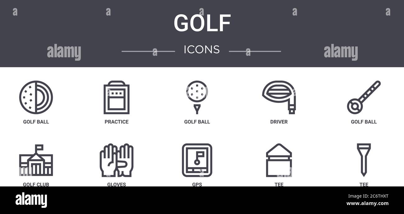 golf concept line icons set. contains icons usable for web, logo, ui/ux ...
