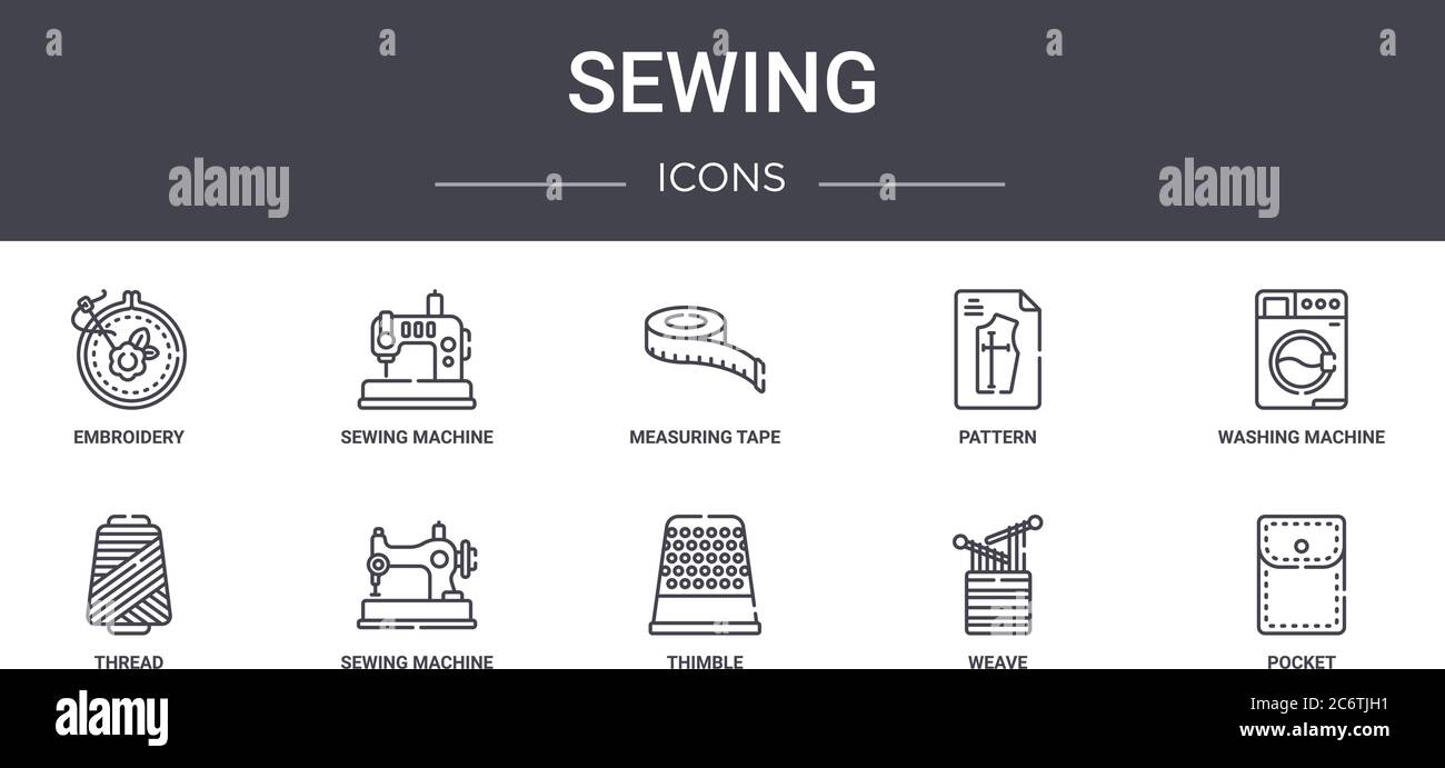 sewing concept line icons set. contains icons usable for web, logo, ui ...