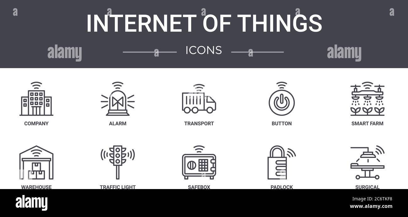 internet of things concept line icons set. contains icons usable for ...
