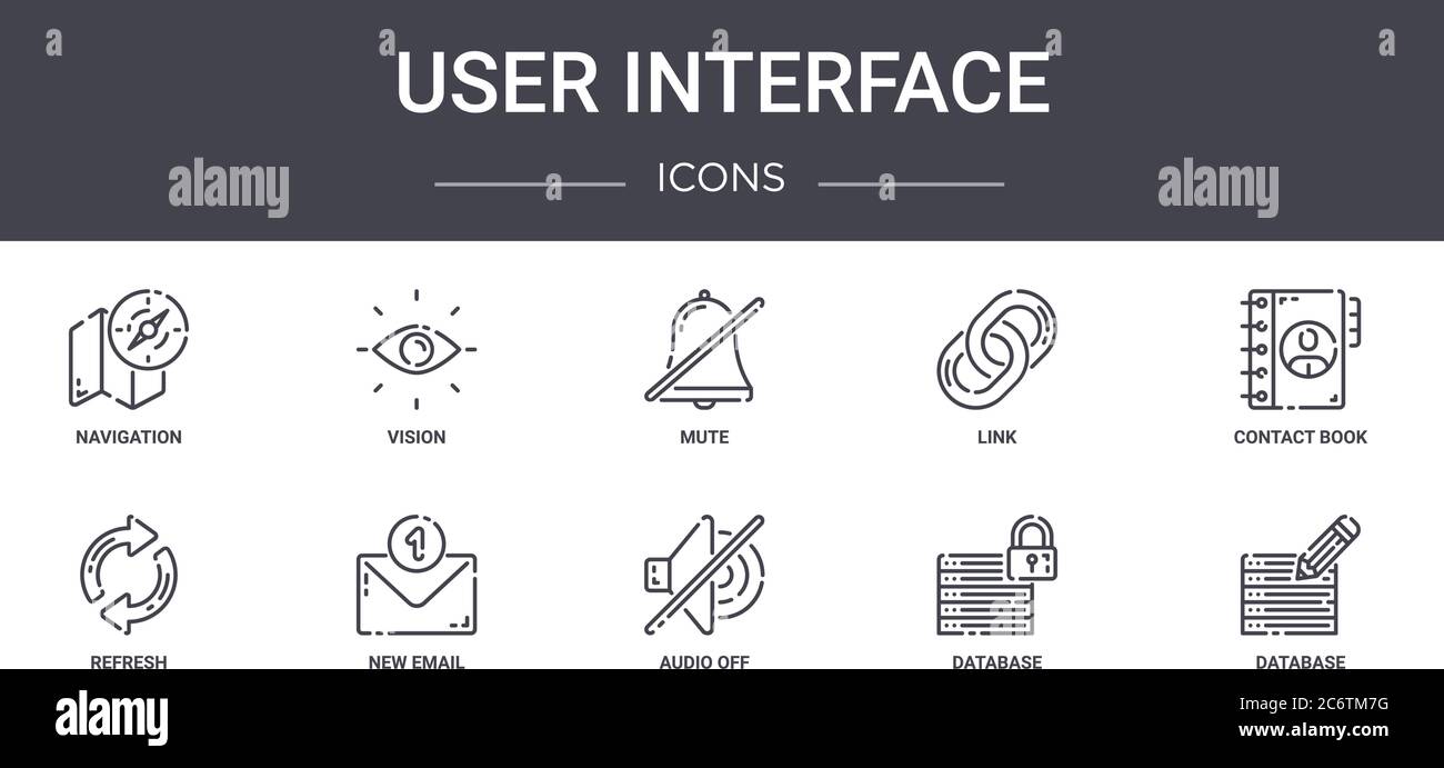 user interface concept line icons set. contains icons usable for web ...