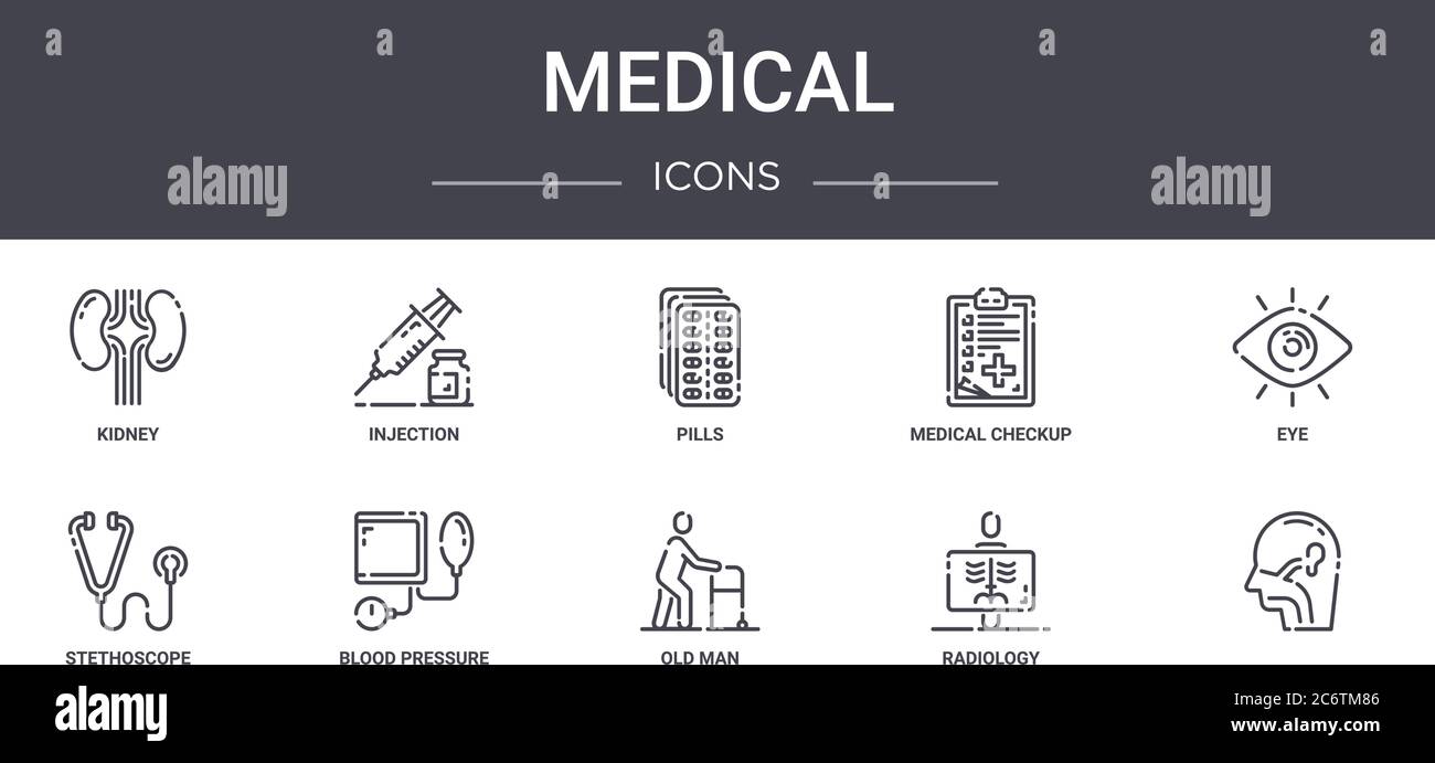 medical concept line icons set. contains icons usable for web, logo, ui ...