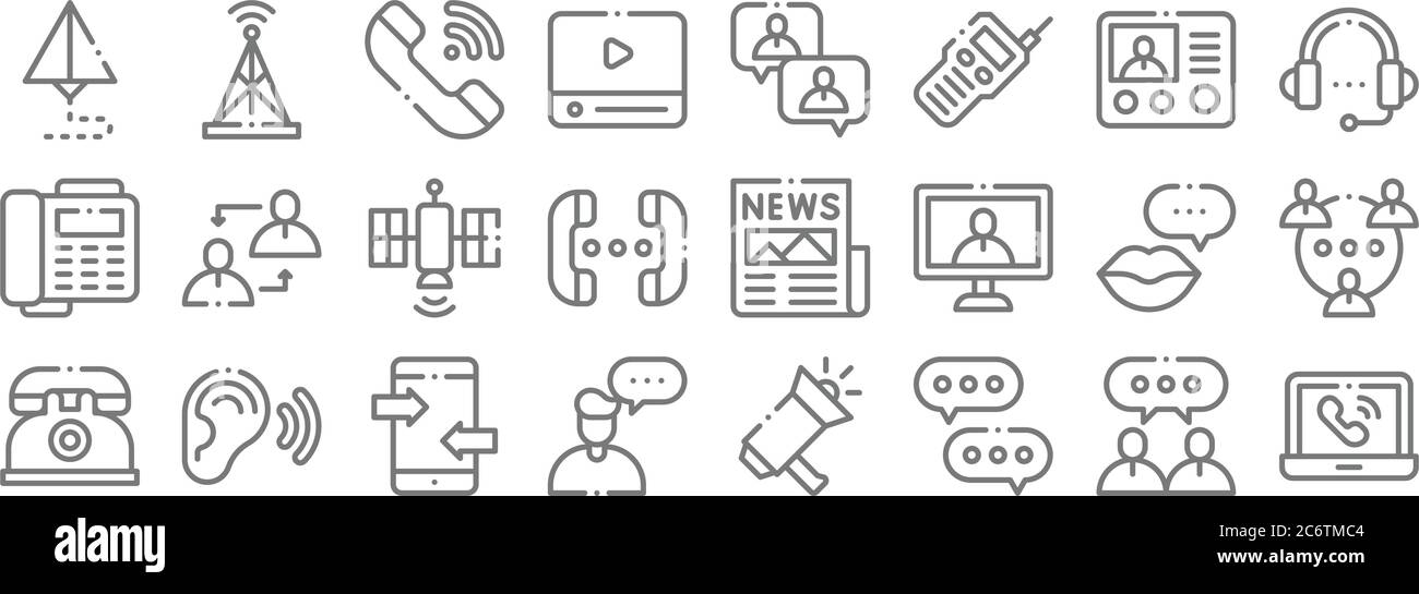 communication line icons. linear set. quality vector line set such as ...