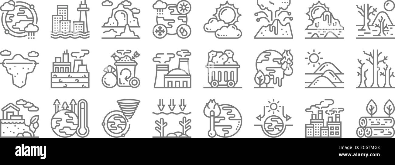 climate change line icons. linear set. quality vector line set such as ...