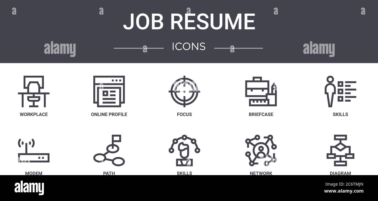 job resume concept line icons set. contains icons usable for web, logo ...