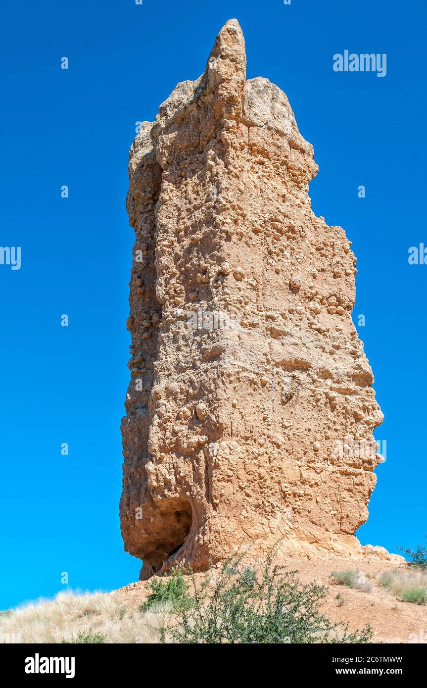 The Vingerklip, a sedimentary rock pillar near Outjo in Namibia Stock Photo