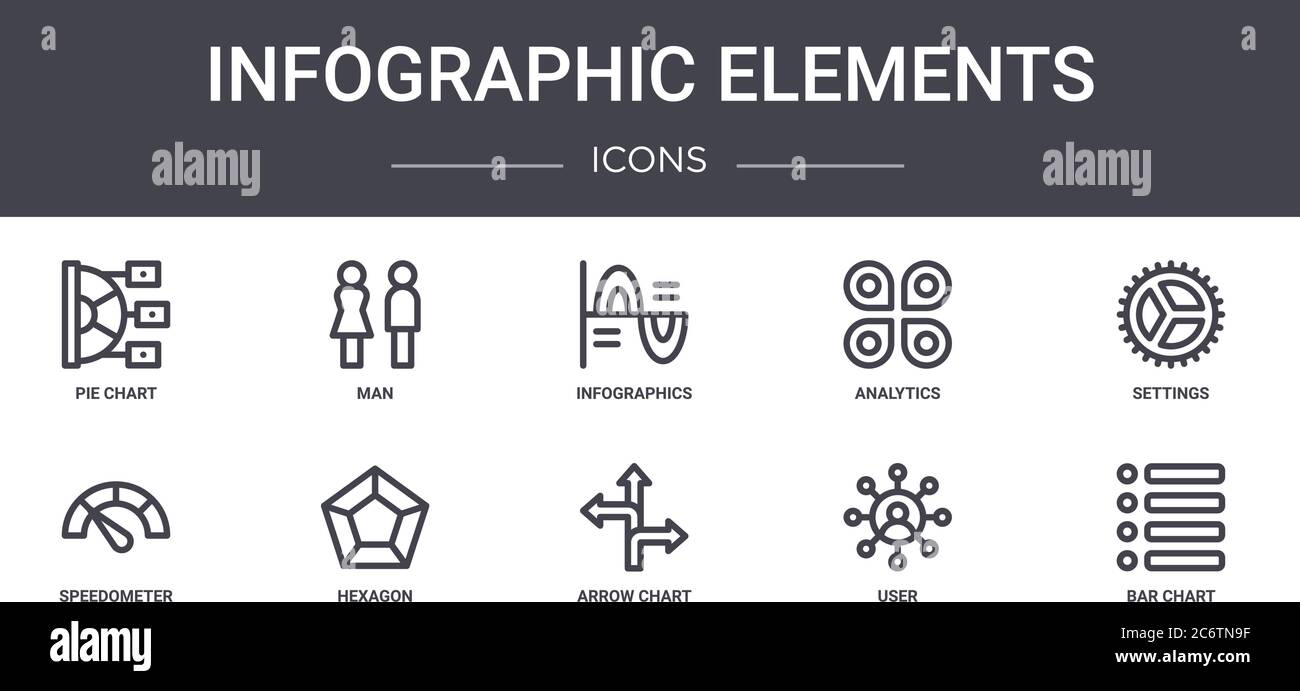 infographic elements concept line icons set. contains icons usable for ...