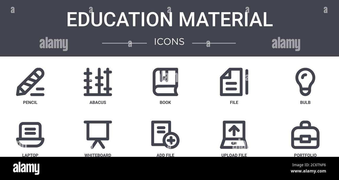 education material concept line icons set. contains icons usable for ...