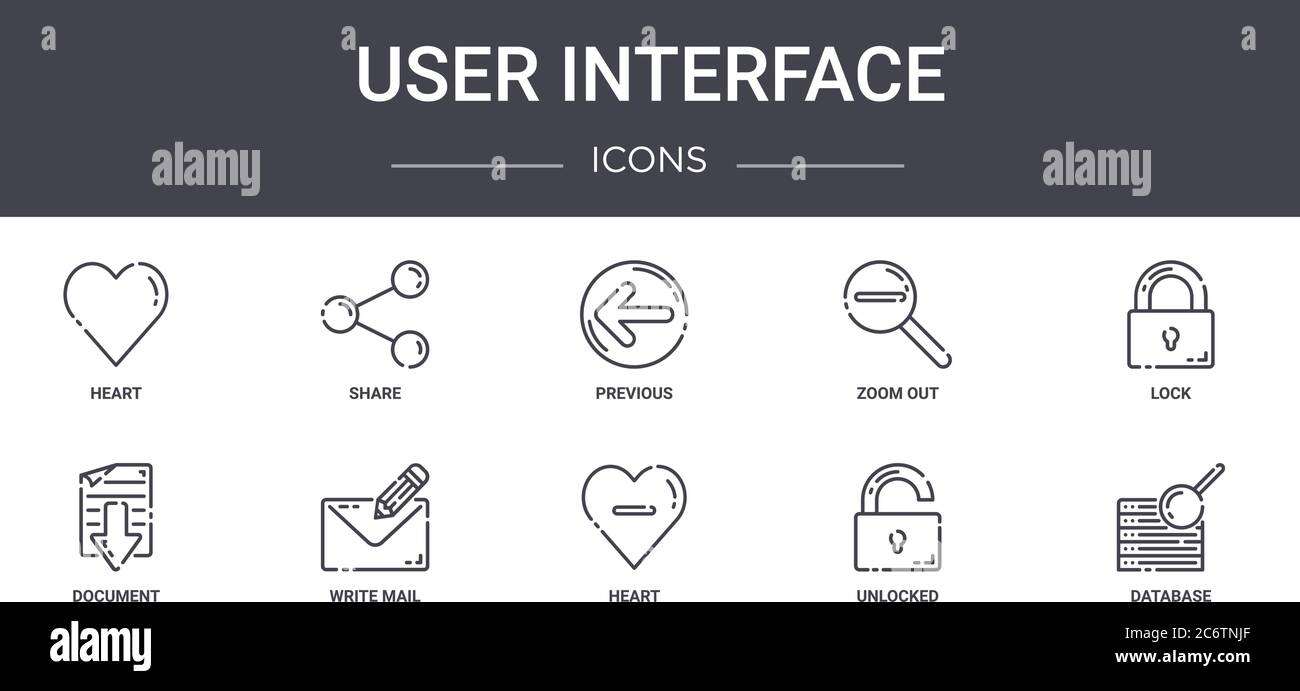 user interface concept line icons set. contains icons usable for web ...