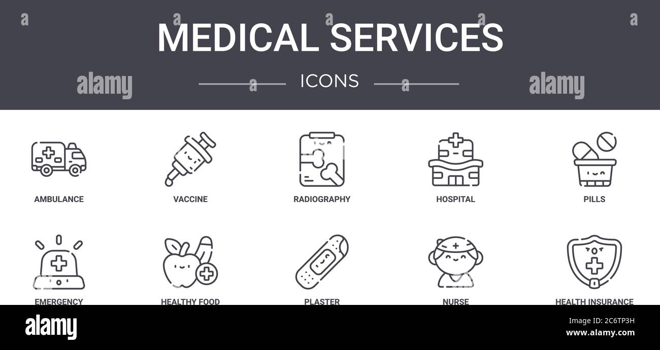 medical services concept line icons set. contains icons usable for web ...