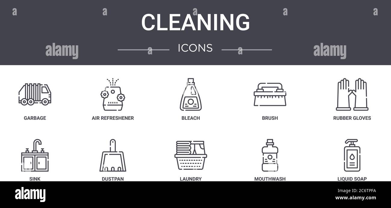 cleaning concept line icons set. contains icons usable for web, logo ...