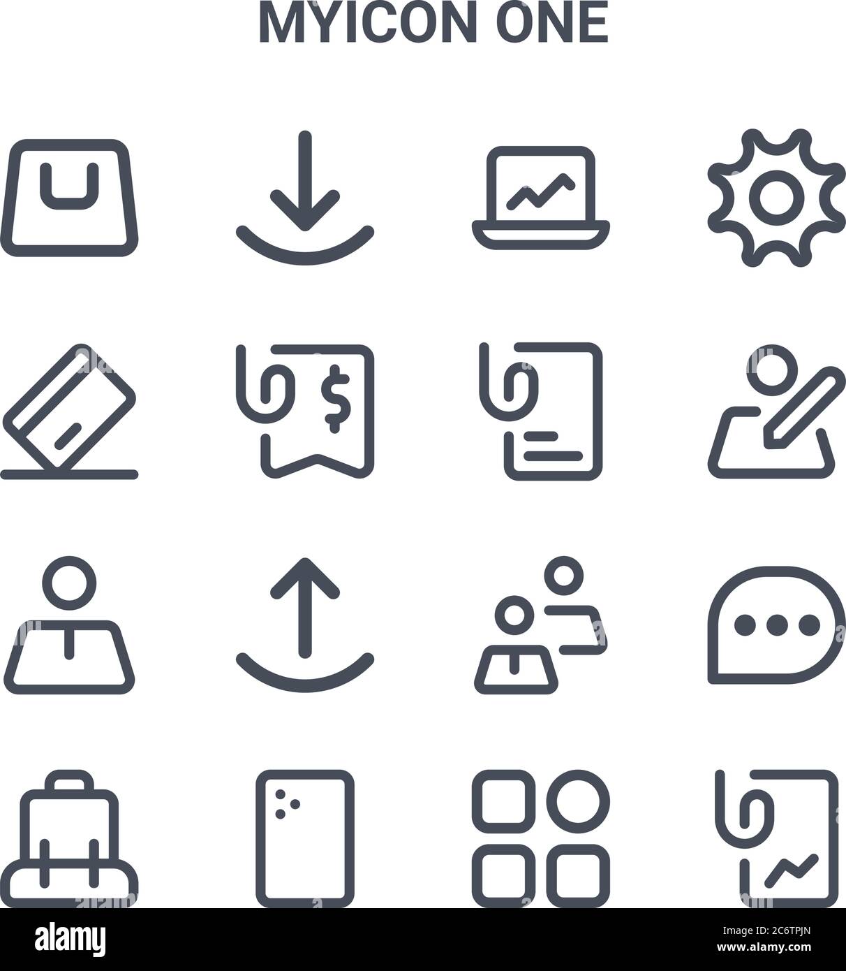 set of 16 myicon one concept vector line icons. 64x64 thin stroke icons ...