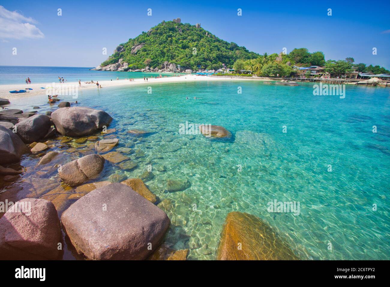 koh tao the clear water sea and blue sky heaven for travel on beautiful nature landscape background Stock Photo