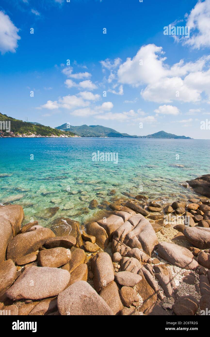 koh tao island is popular exotic tourism for drive scuba with a beautiful nature landscape background Stock Photo