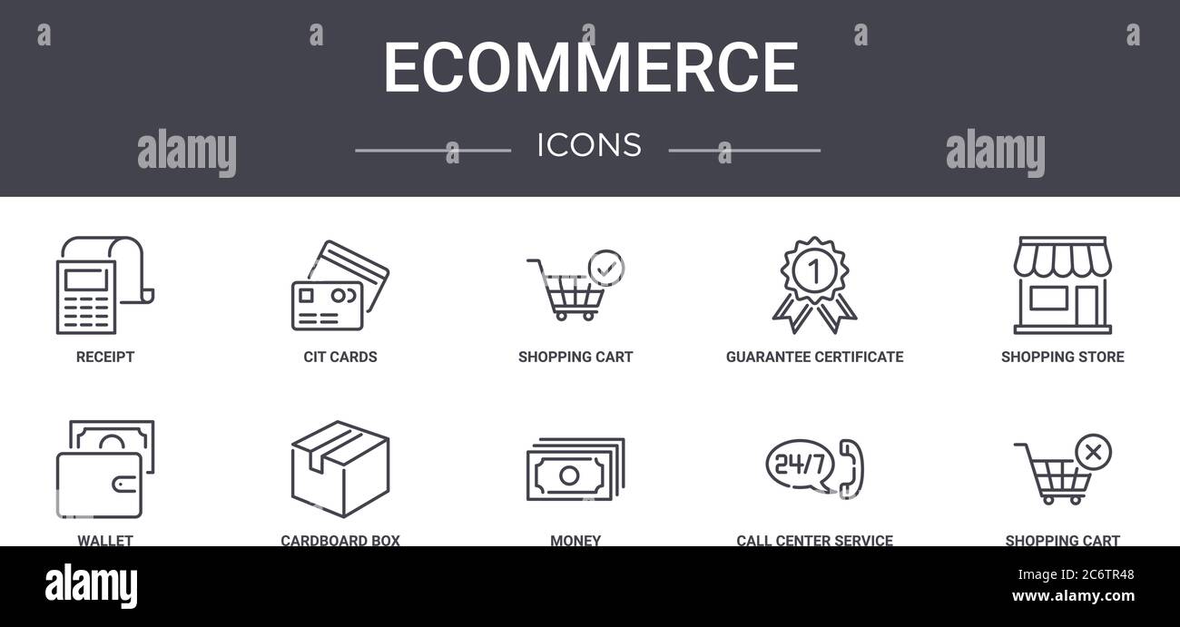 ecommerce concept line icons set. contains icons usable for web, logo ...