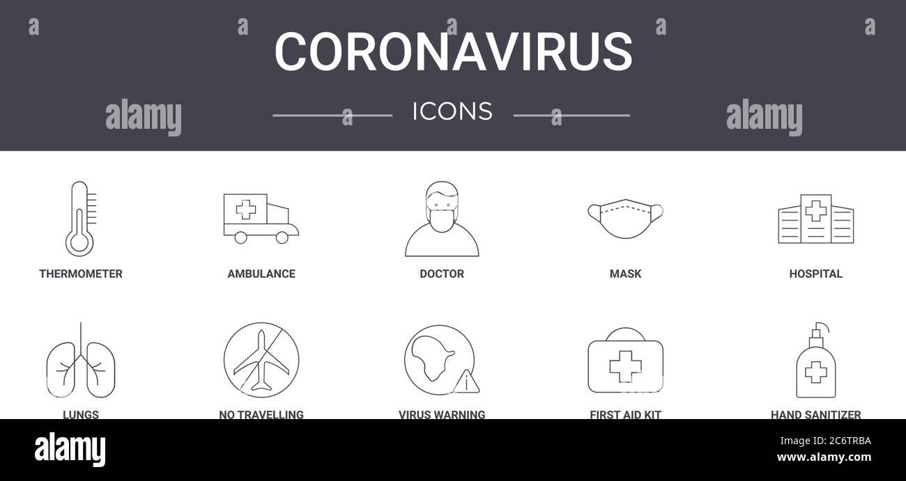 coronavirus concept line icons set. contains icons usable for web, logo ...