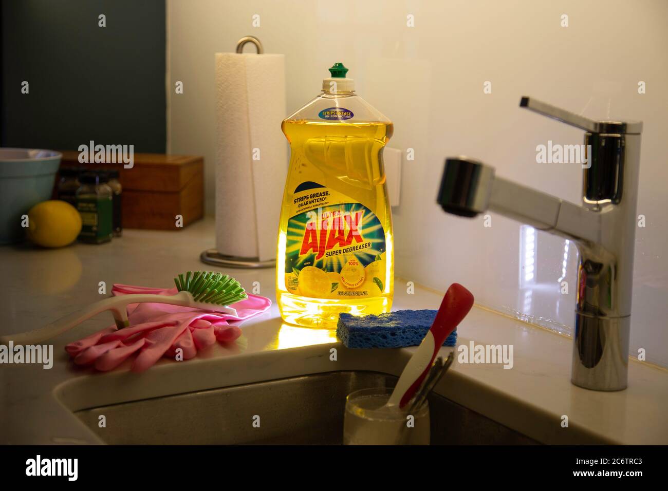 Ajax is a household dishwashing liquid, USA Stock Photo