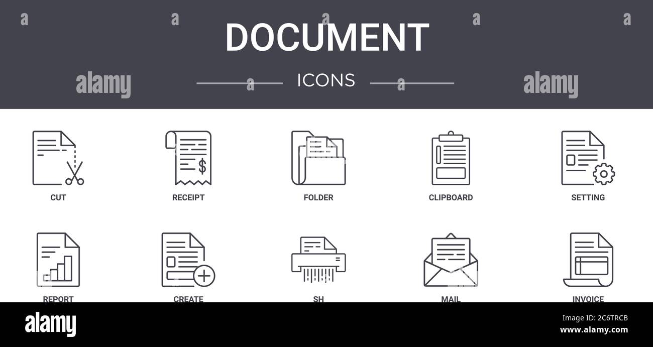 document concept line icons set. contains icons usable for web, logo ...
