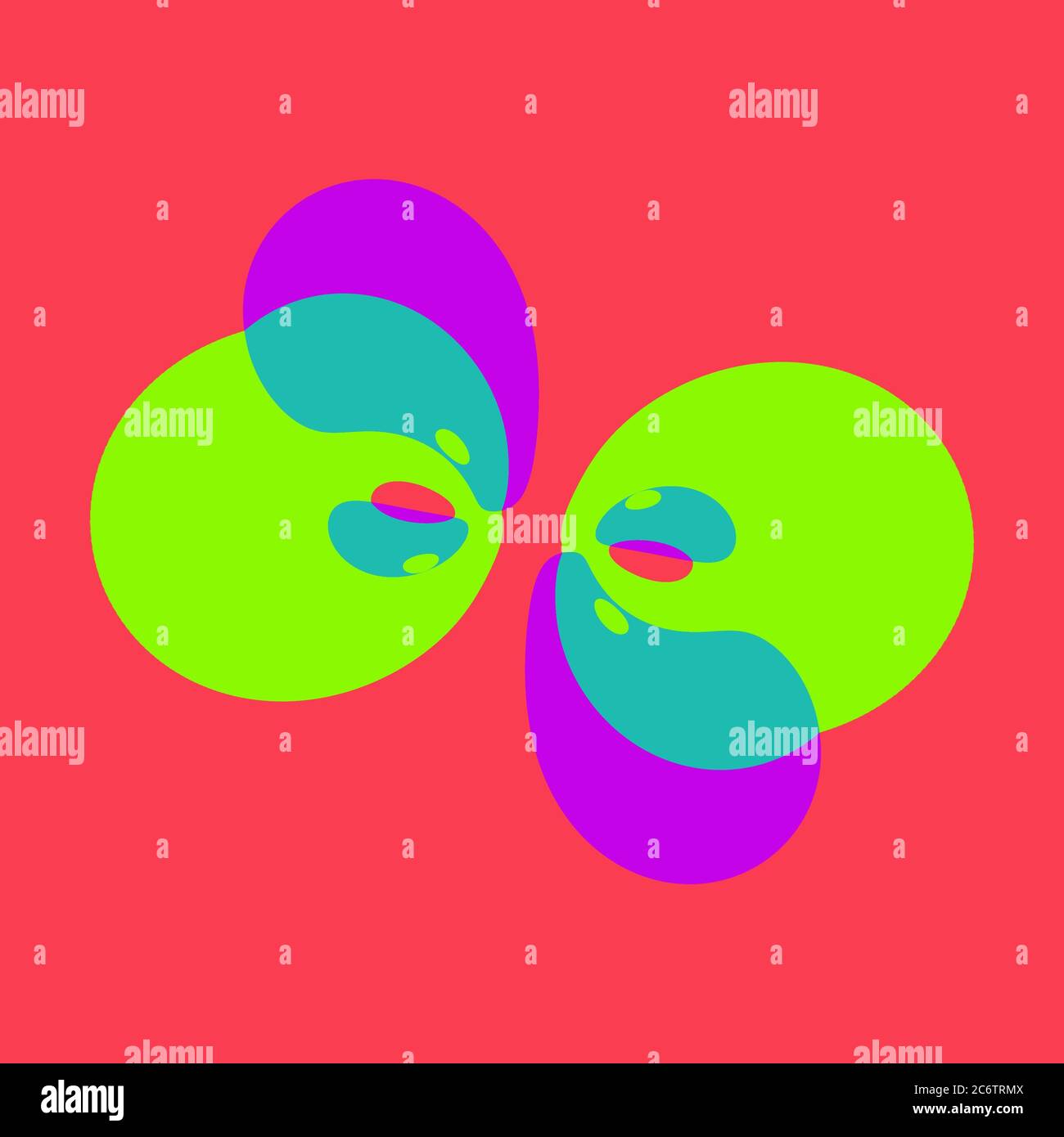 Nesting of curved, round, flat color shapes. Free space to write words. Presentation, banner, flyer, brochore. Futuristic, cool design for business co Stock Photo