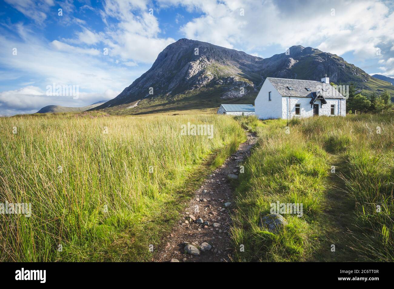 Glencoe cottage in the highlands of Scotland Stock Photo