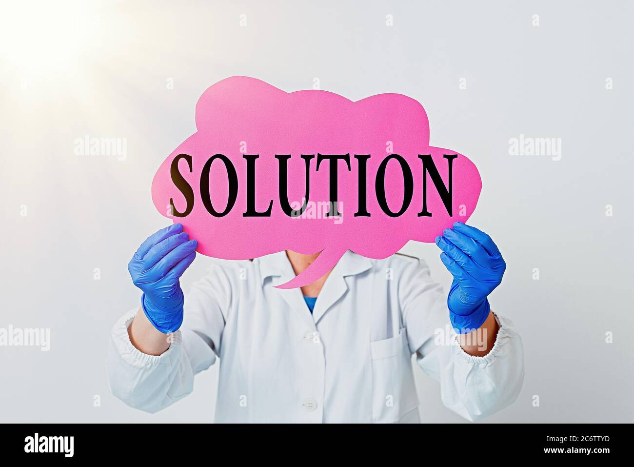 Text sign showing Solution. Business photo text the ways to solve a ...