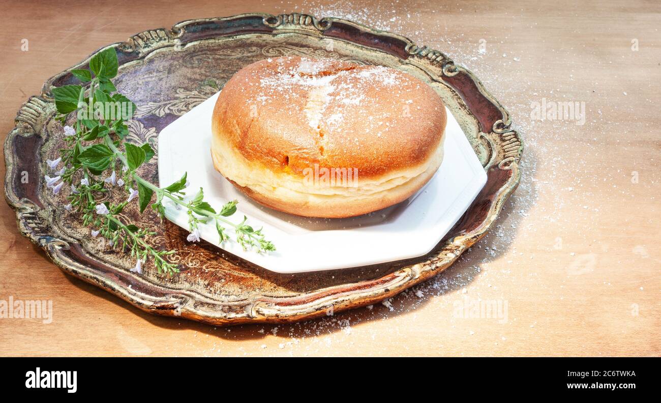 The famous giant krapfen from Trojane, in Slovenian Lower Styria Stock Photo