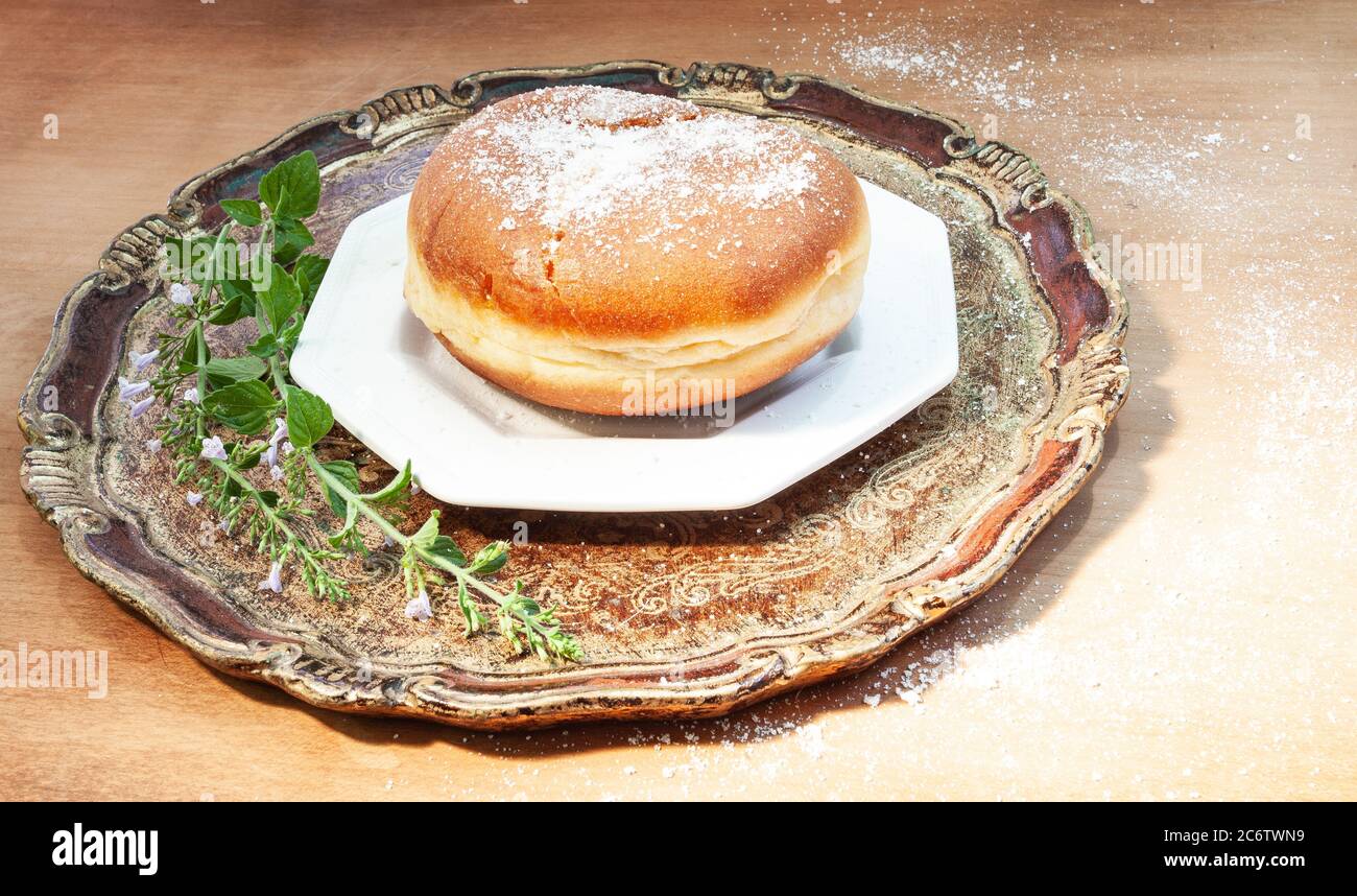 The famous giant krapfen from Trojane, in Slovenian Lower Styria Stock Photo