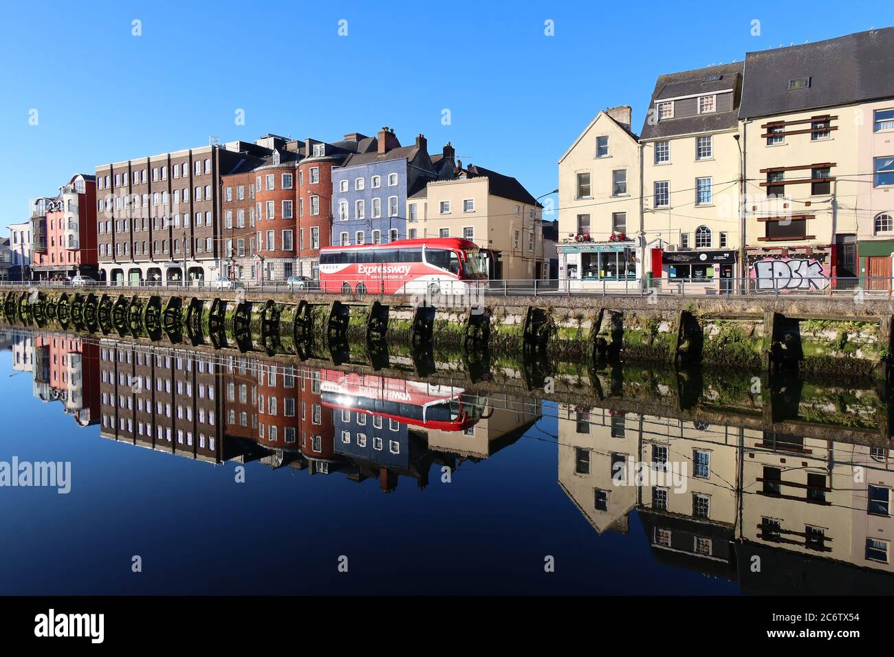 Union Quay with the River Lee in Cork City, Ireland. Stock Photo
