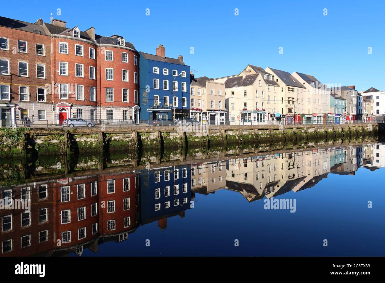Cork City, Ireland. View of Union Quay with the River Lee. Stock Photo
