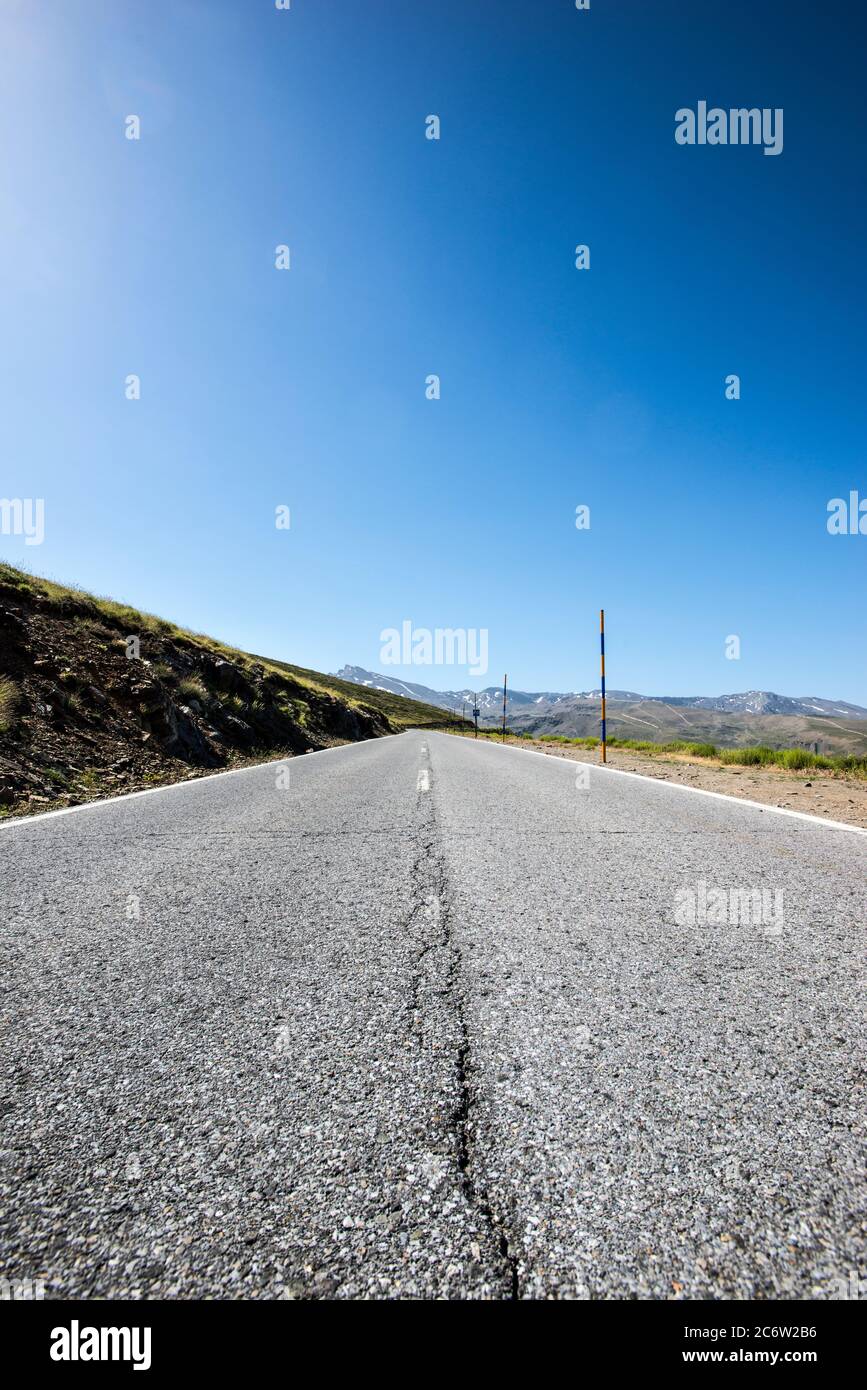Mountain road in Sierra Nevada Stock Photo