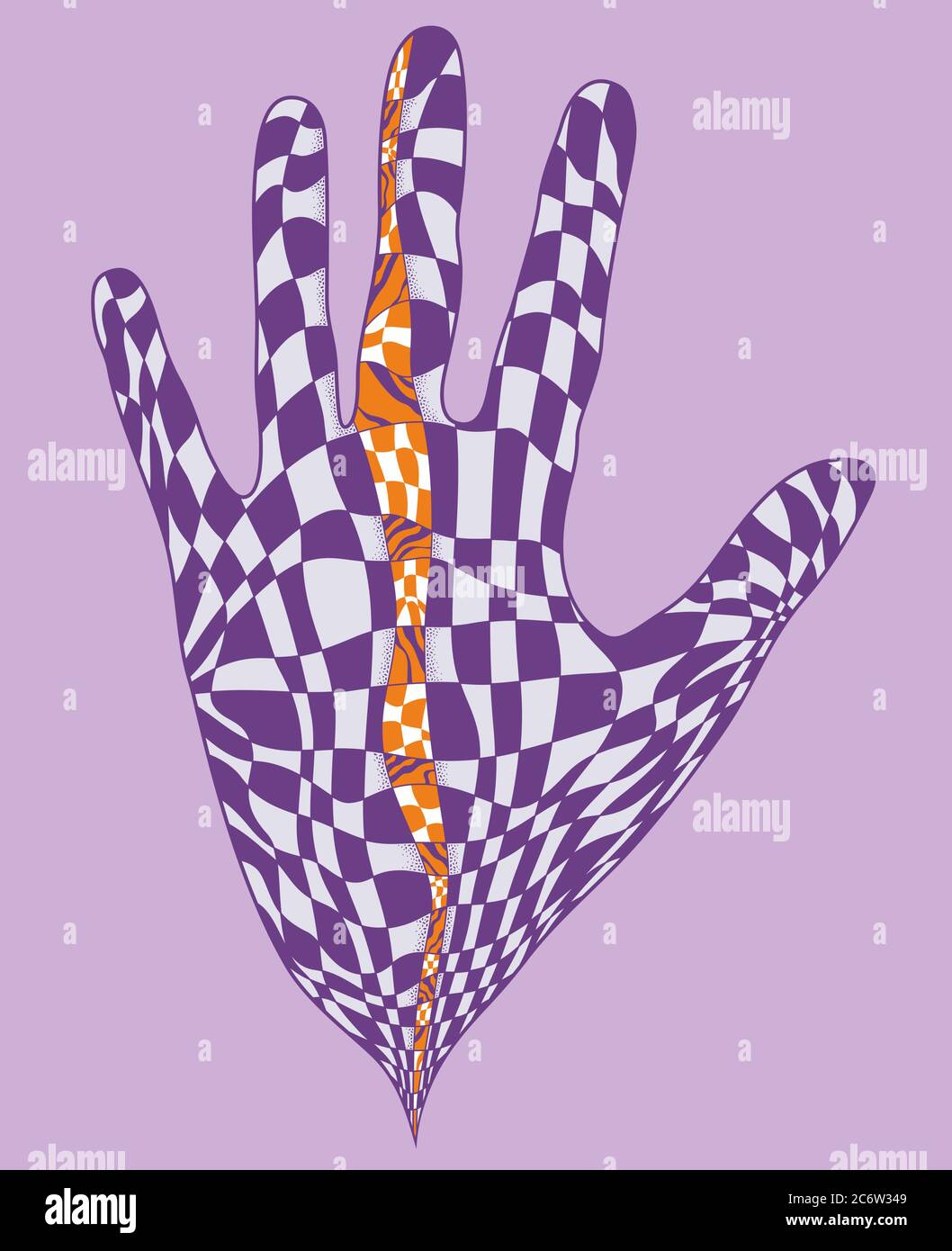 Illustration of hand with checkered pattern inside Stock Vector Image ...