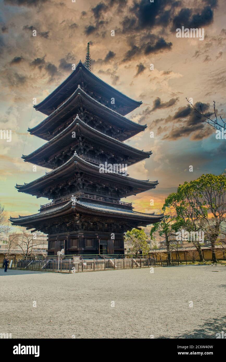 The Toji Temple which is also known by East Temple of Japan The temple was built 796 Stock Photo