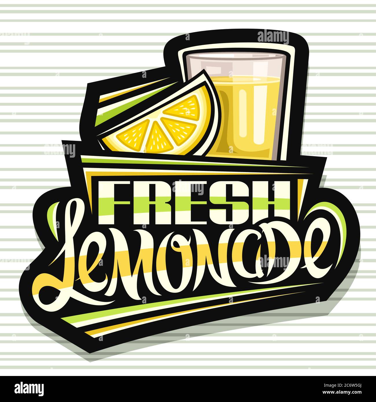 Vector logo for Fresh Lemonade, dark decorative signage with