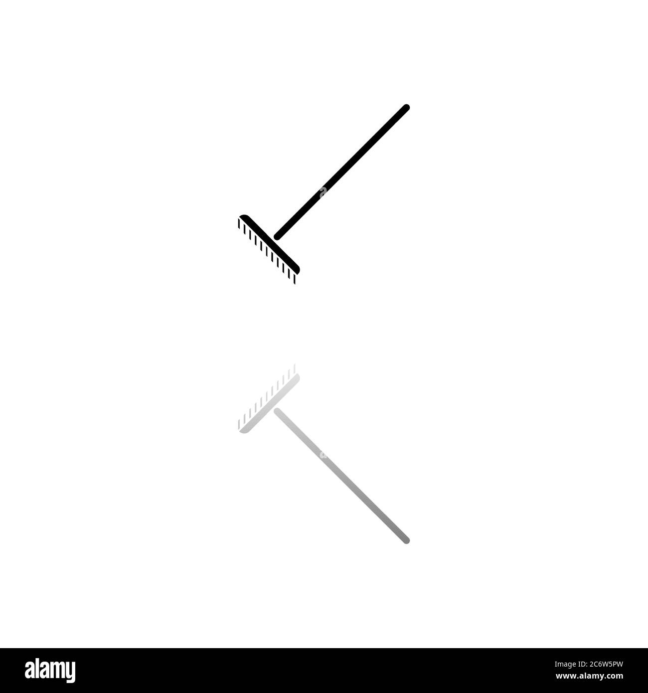 Rake. Black symbol on white background. Simple illustration. Flat ...
