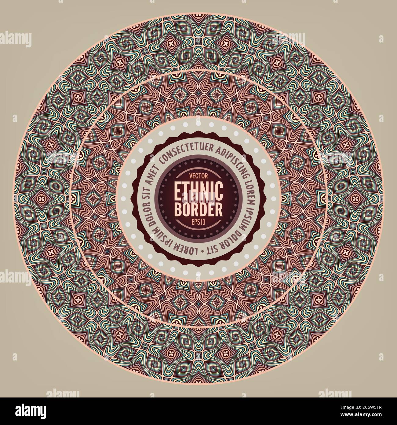 Vector ornamental vintage ethnic round frame Stock Vector Image & Art ...