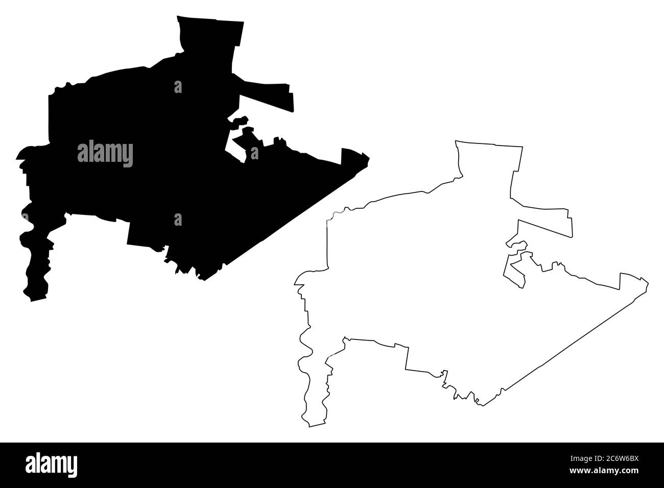 Guadalupe City (United Mexican States, Mexico, Free and Sovereign State of Nuevo Leon) map vector illustration, scribble sketch City of Guadalupe map Stock Vector