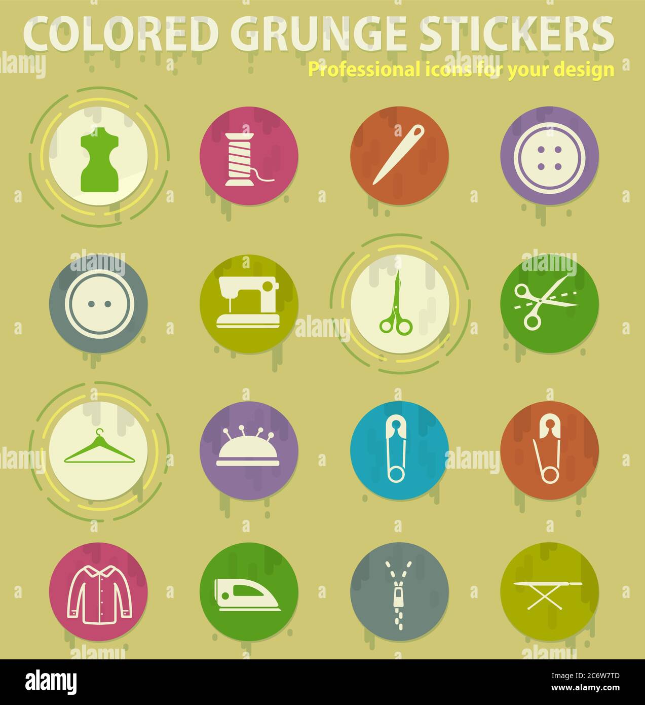 Tailoring simply icons Stock Vector Image & Art - Alamy