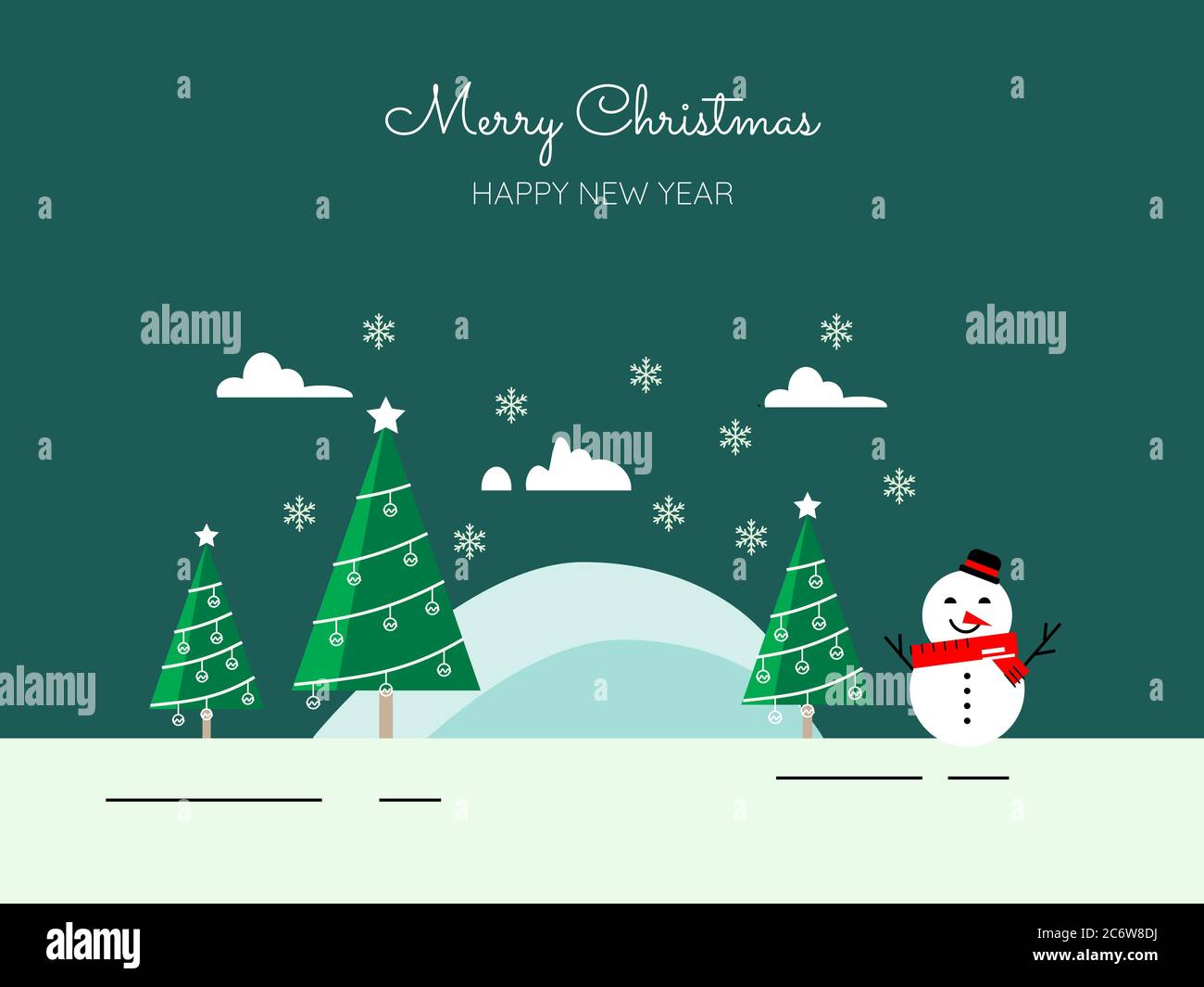 background of illustration merry Christmas and happy new year 2021 greetings card template vector or illustration. Stock Vector